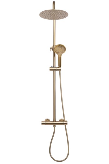 Zestaw Natryskowy VINCENT z Termostatem Złoty Szczotkowany