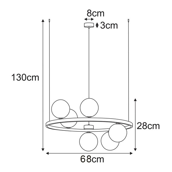 Lampa Wisząca TESORO K-5700 Transparentny/Beż