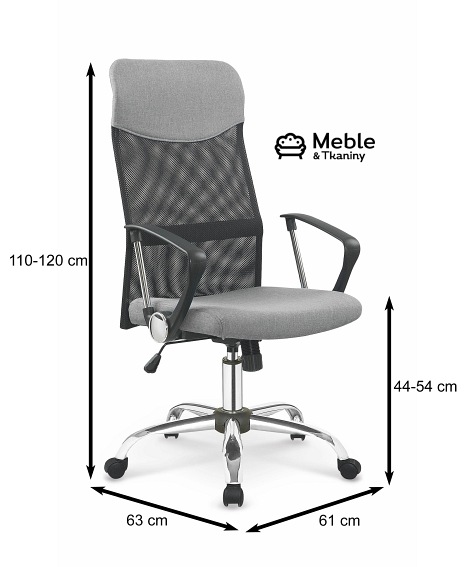 VIRE 2 fotel pracowniczy tkanina popiel