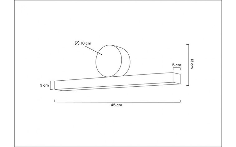 Lampa Ścienna WAND 45 Złoty/Czarny