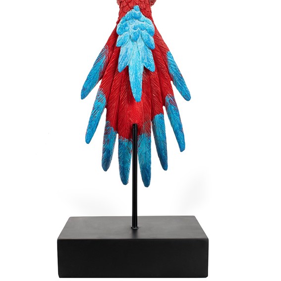 Dekoracja PAPUGA ROZŁOŻONE SKRZYDŁA 52x61cm Czerwony/Niebieski