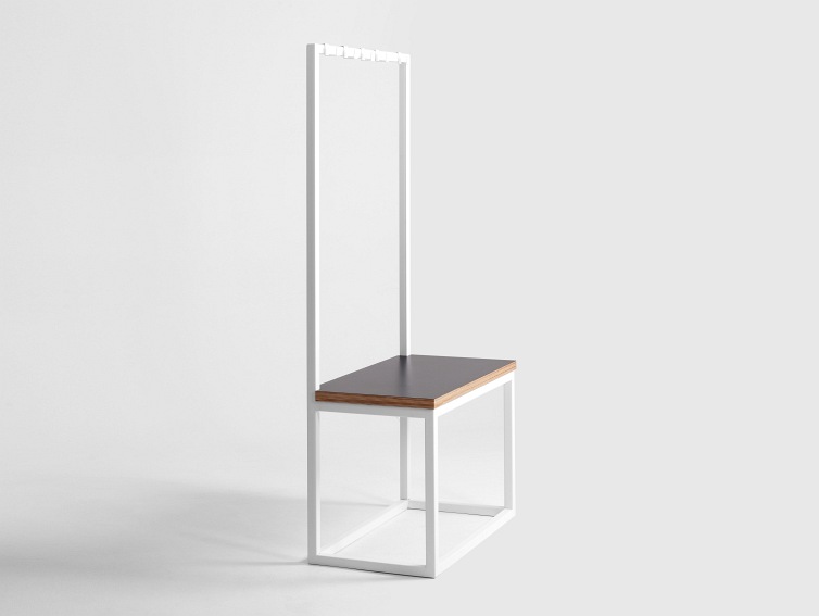 Ławka z Wieszakiem Next 75 76x41x160 Biały