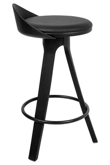 Krzesło Barowe MILA 65cm Czarny/Polipropylen