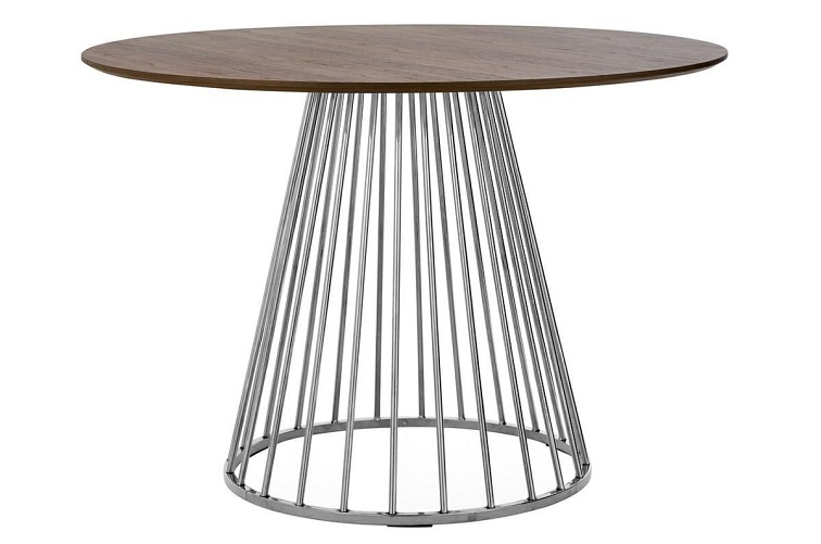 Stół GLAM WALNUT Fi110cm Orzech/Chrom