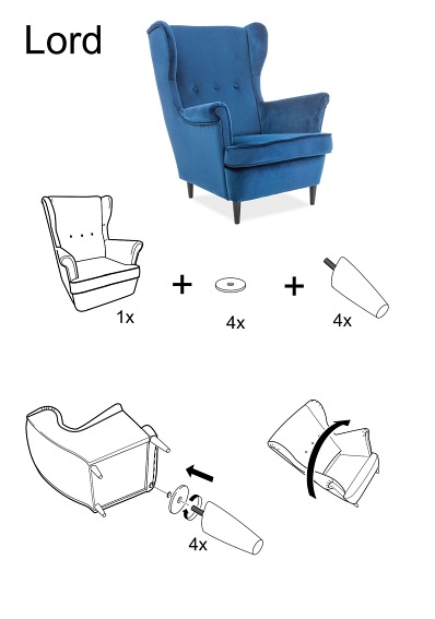 Fotel LORD Velvet Beżowy Bluvel 28