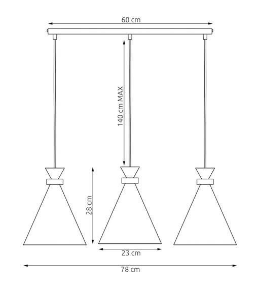 Lampa Wisząca ZERO 3 Czarny