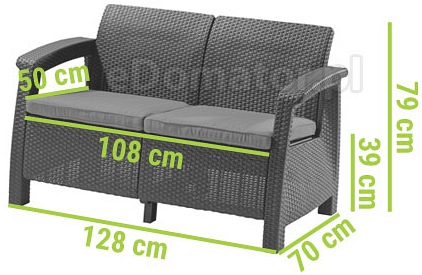 Zestaw Ogrodowy Corfu Fiesta + Lyon 6-Osobowy Grafit