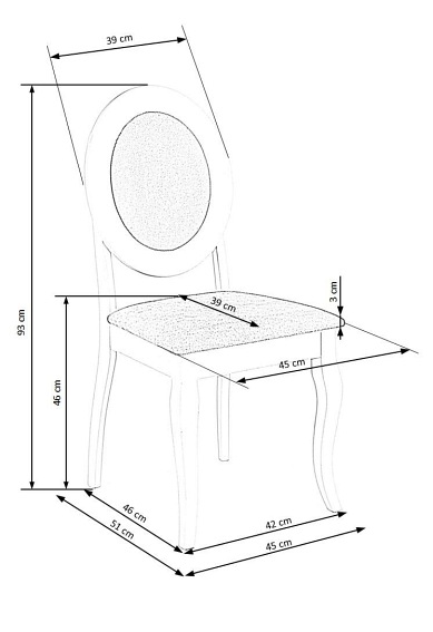 Krzesło BAROCK Biały/Popielaty