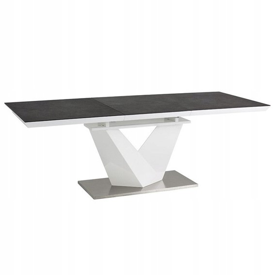 Stół Rozkładany ALARAS II (120-180)x80 Efekt Kamienia/Biały