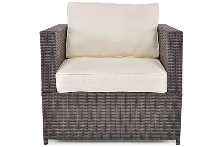 Fotel Ogrodowy MALAGA z Technorattanu Brązowy/Beżowy