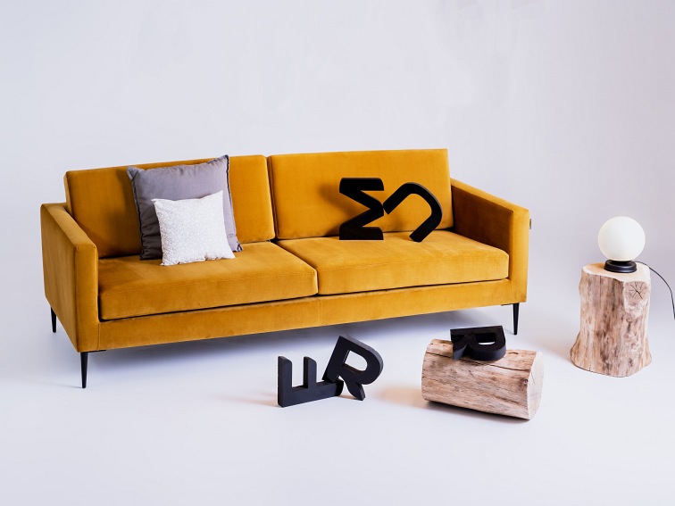 Sofa 3 os. Vergan 212x88x82 Marakuja/Czarny