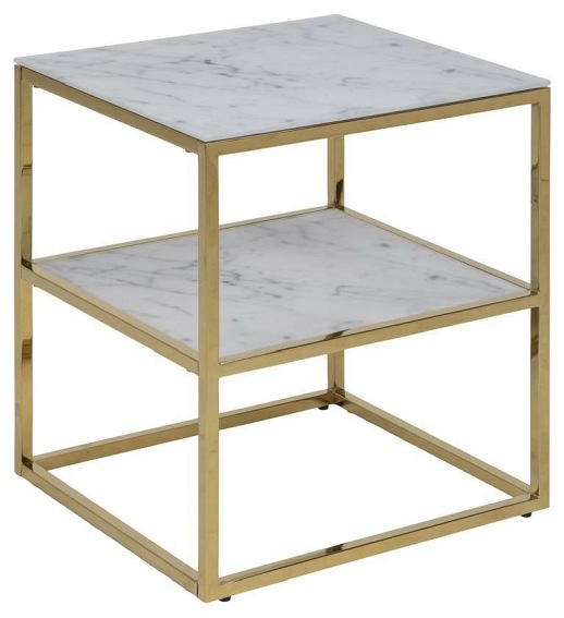 Szafka Nocna Alisma 40x45x50 Biały/Złoty