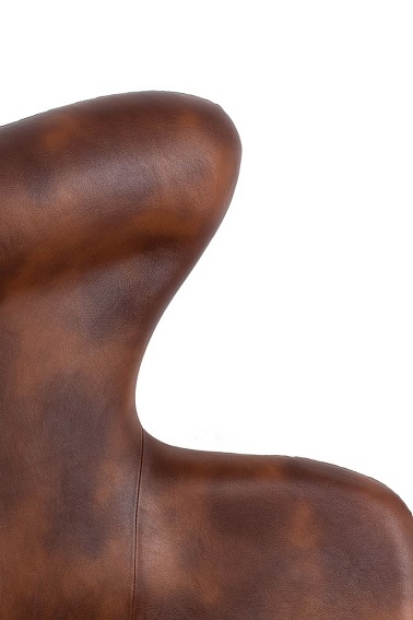 Fotel EGG Szeroki PU Brąz/Koniak