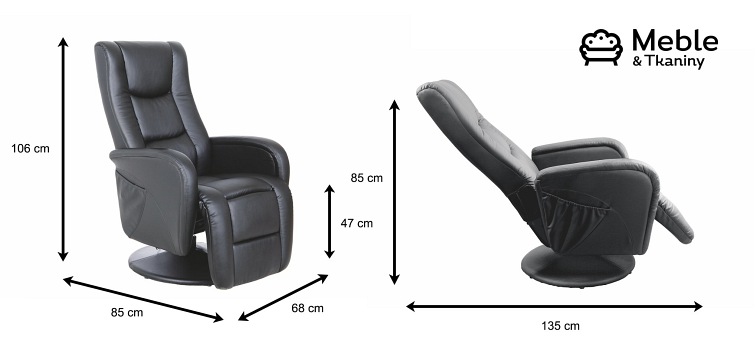Fotel z Funkcją Masażu i Grzania PULSAR RECLINER Czarny