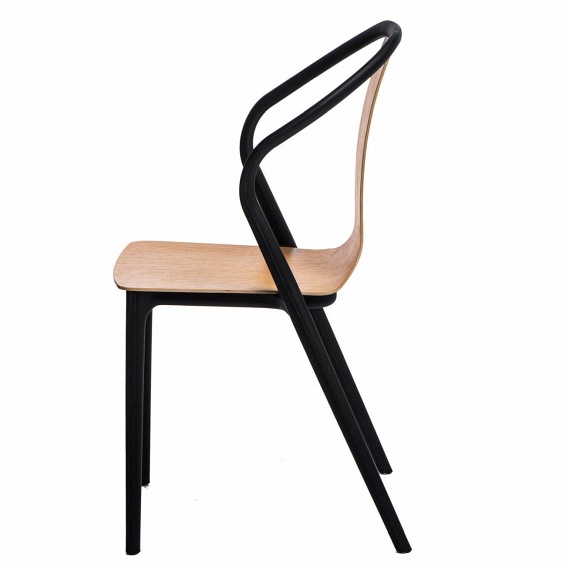 Krzesło BELLA Czarne/Naturalne