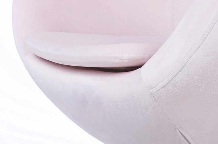 Fotel EGG Szeroki Velvet Jasny Różowy