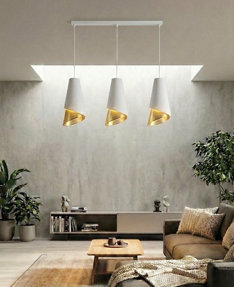 Lampa Wisząca MODA 3 Biały/Złoty