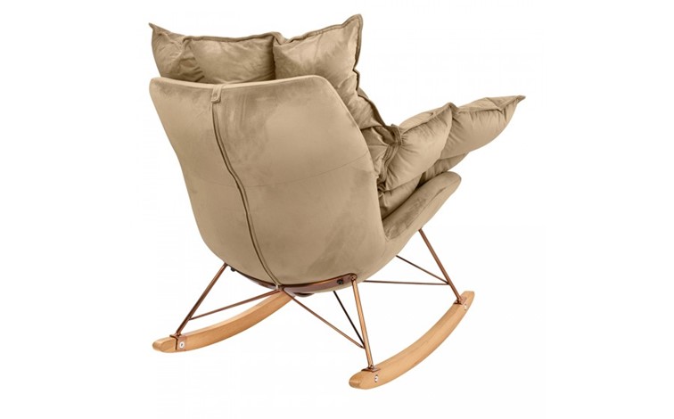 Fotel Bujany SWING VELVET Jasny Brąz