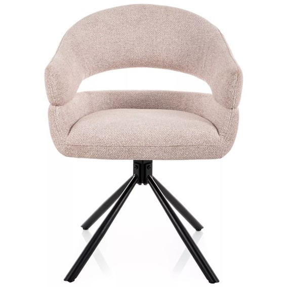 Krzesło BORGO LEO Jasny Beż/Czarny Mat