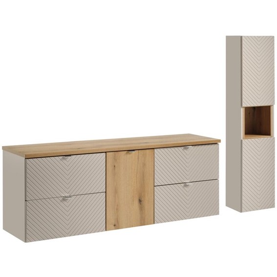 Zestaw Meblowy VIVA 160cm Dąb Coast Evoke/Kaszmirowy Mat