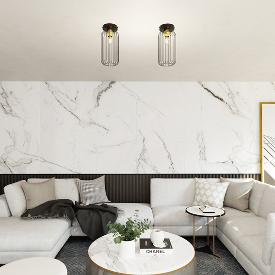 Lampa Sufitowa BARN 1 Czarny/Złoty