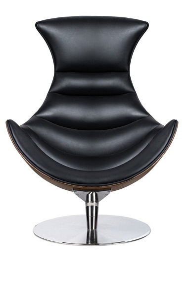 Fotel z Podnóżkiem Hommer 84x73x115 Czarny/Brązowy