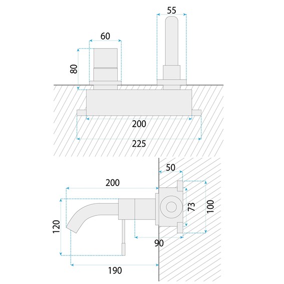 Bateria Podtynkowa LUNGO Diamond + BOX Złoty