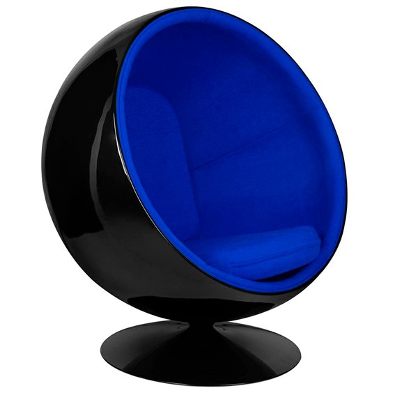 Fotel BALL BLACK Czarny/Niebieski