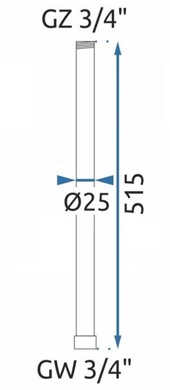 Przedłużka Do Zestawu Wannowo-Prysznicowego 50cm Złoty