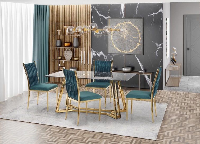 Stół KONAMI 160x90 Czarny/Złoty