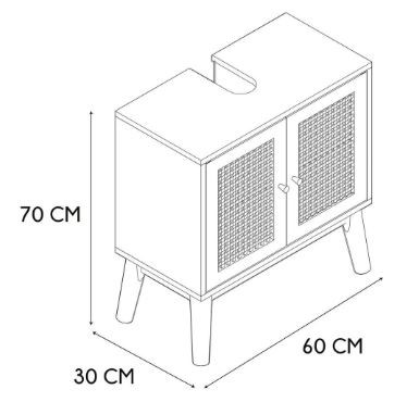 Szafka pod Umywalkę BALI Naturalna