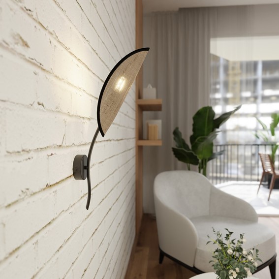 Kinkiet LOTUS K1 Czarny/Naturalny