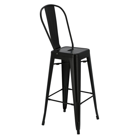 Hoker PARIS BACK Short 75cm czarny insp.Tolix