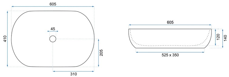 Umywalka Nablatowa CLEO 61 EDGE Złoty