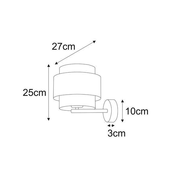 Kinkiet ETELA K-5174 Czarny/Szary
