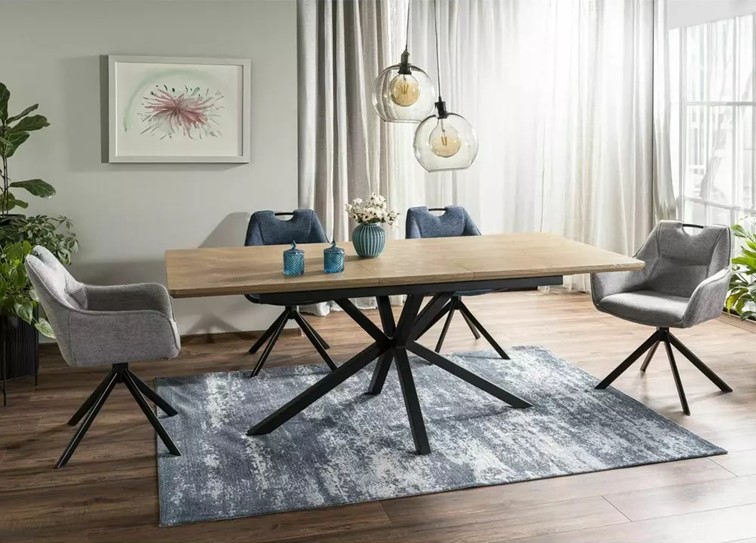 Krzesło REMO Brego Czarny Mat/Granatowy 86