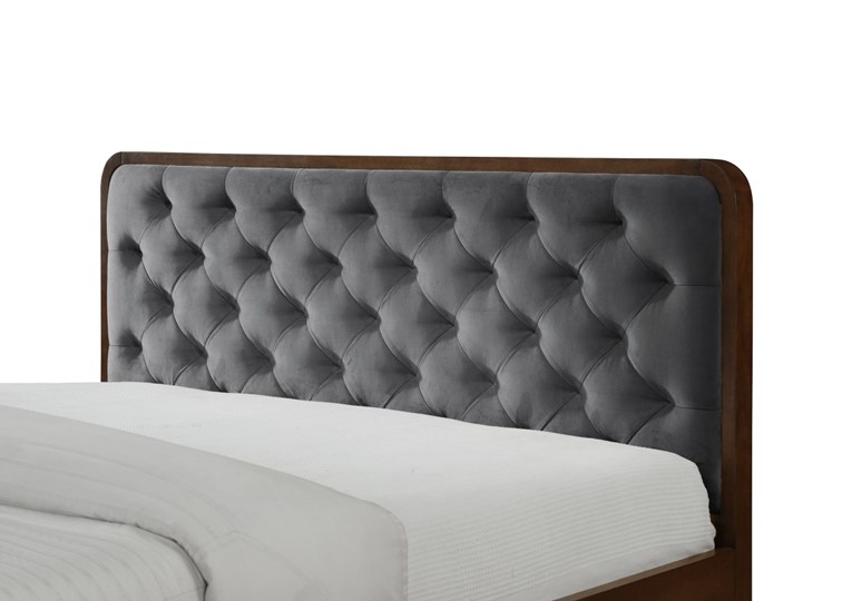 Łóżko CASSIDY 140x200 cm Popielaty/Orzech