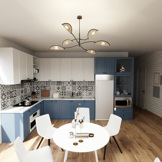 Lampa Wisząca LOTUS 6 Czarny/Naturalny