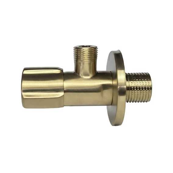 Zawór Kątowy 02 1/2" x 3/8" Złoty Szczotkowany