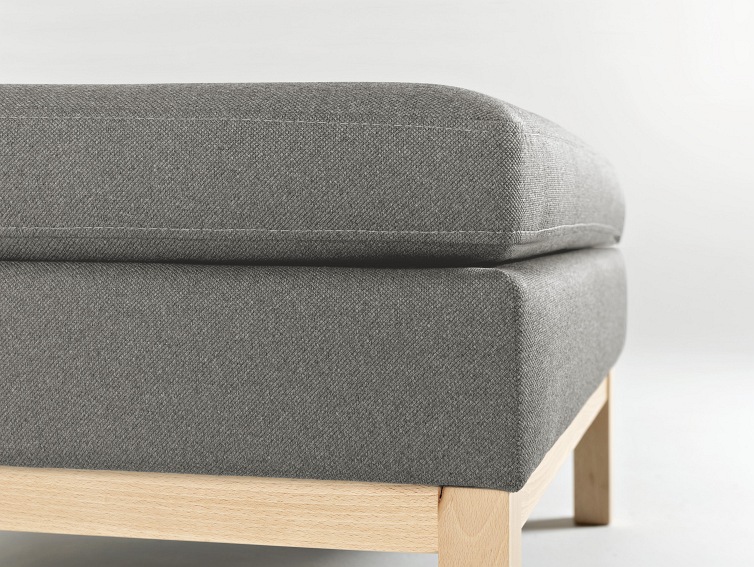 Puf Ambient Wood 70x70x42 Kwarc/Naturalny