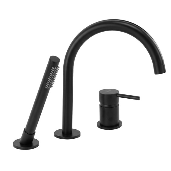 Bateria Wannowa 3-Otworowa LUNGO Czarny