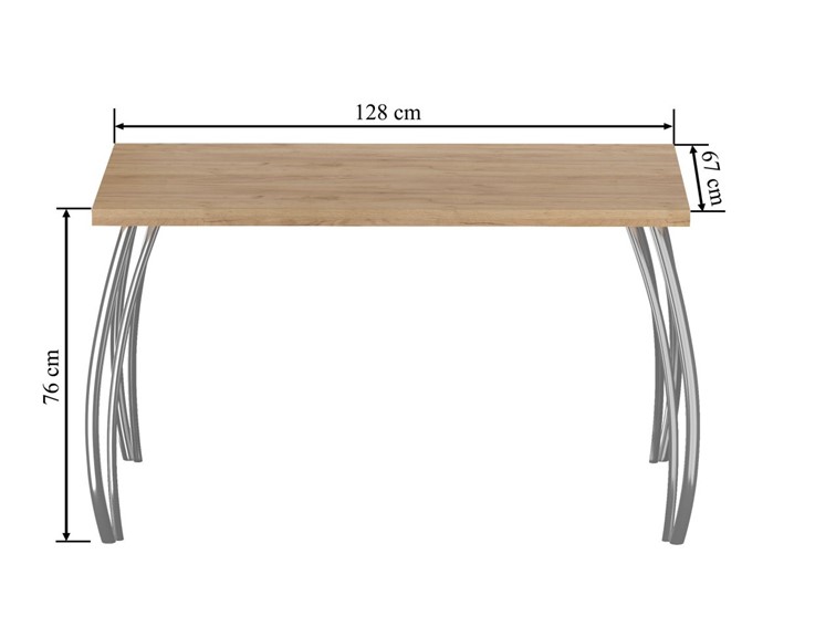 Stół ST(B)-FX 67x128 II Dąb Złoty Craft/Chrom