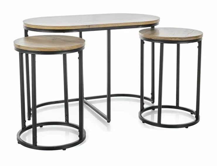 Ława TWIX fi32/fi32 40x75 Czarny/Dąb Artisan