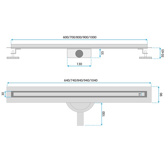 Odpływ NEOX SLIM PRO 700 Czarny