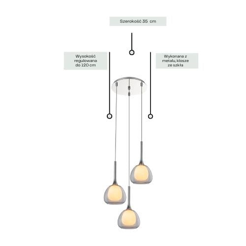 Plafon ANASTASI 3P Chromowany