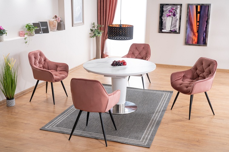 Krzesło CHERRY Velvet Czarny/Róż Antyczny Bluvel 52