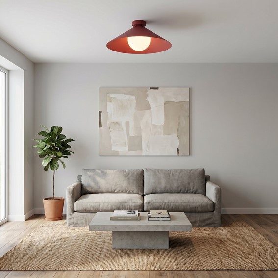 Lampa Sufitowa MONO 1M Burgundowy/Opal