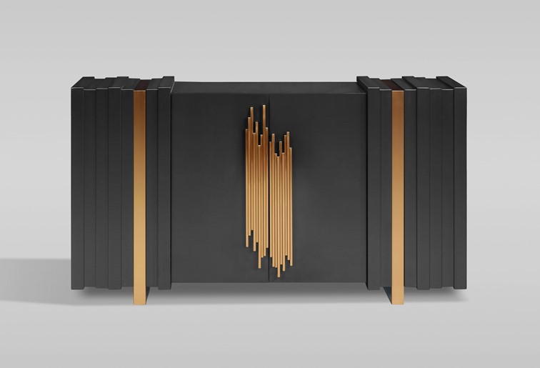 Komoda STILIG ST023B Czarny/Złoty