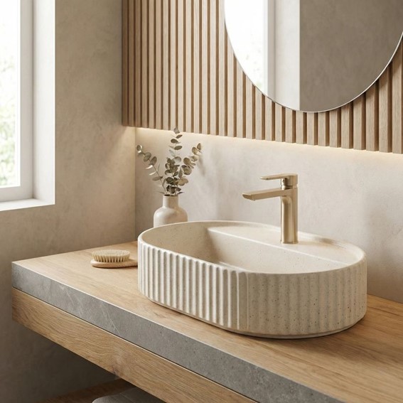 Umywalka Nablatowa MARCELA 60 VANILLA Beżowy