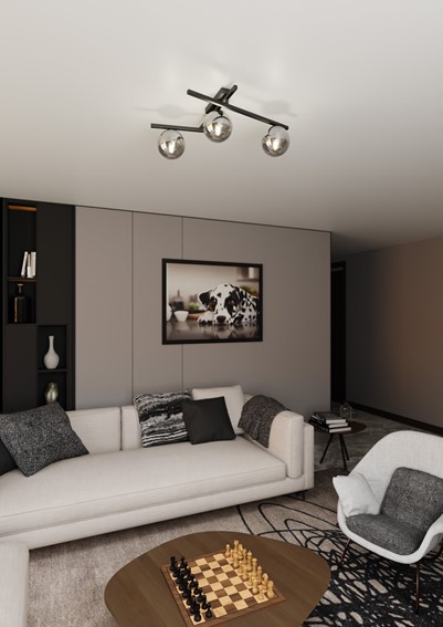 Lampa Sufitowa SMART 3 Czarny/Grafitowy